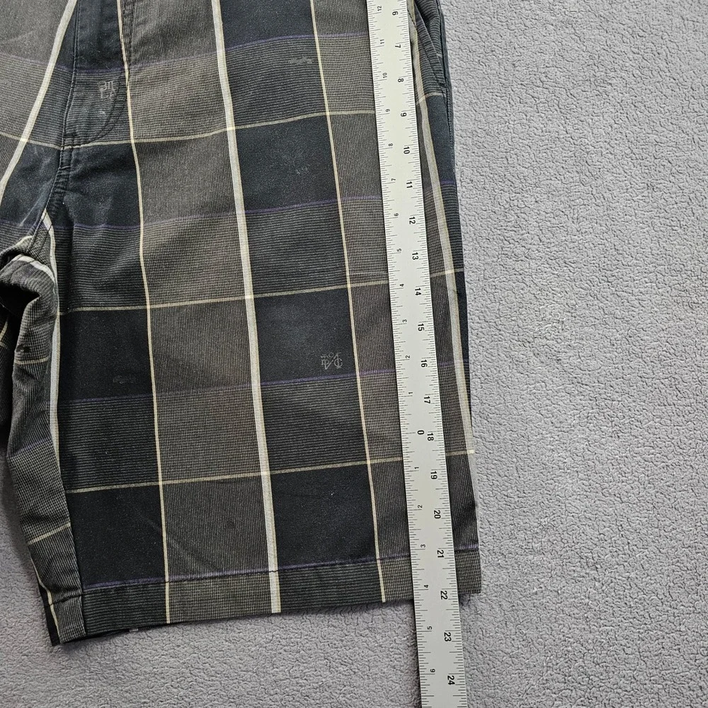 Billabong Golf Shorts Mens 36 Black Gray Plaid Performance‎ Regular Fit Mid-Rise